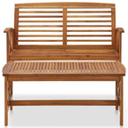 vidaXL Wooden Patio Lounge Set with Bench and Coffee Table - Solid Acacia Wood Lounge Set - Vintage Style Outdoor Furniture, Brown