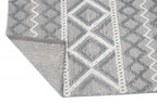 HomeRoots Grey/Ivory PET Yarn 5’ x 7’ Gray Ivory Diamonds Boho Chic Area Rug