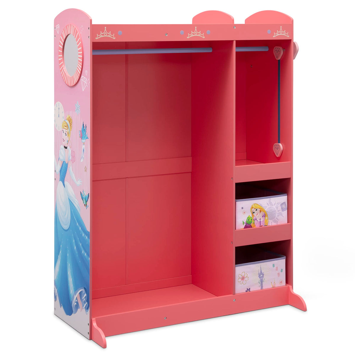 Disney Princess Dress & Play Boutique - Pretend Play Costume Storage Closet/Wardrobe for Kids with Mirror & Shelves by Delta Chi