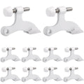 Obtanim 8 Pack Hinge Pin Door Stopper Heavy Duty Metal Adjustable Door Stops With Rubber Bumper Tips (White)