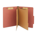 Staples 100% Recycled Classification Folders, Letter, 2 Partitions, Red, 20/Box