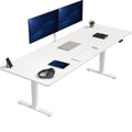 VIVO Large Electric 83 x 30 in Standing Desk, Memory Height Adjustment, 1B Series, Holds 220 lbs, White Top White Frame, DESK-KI