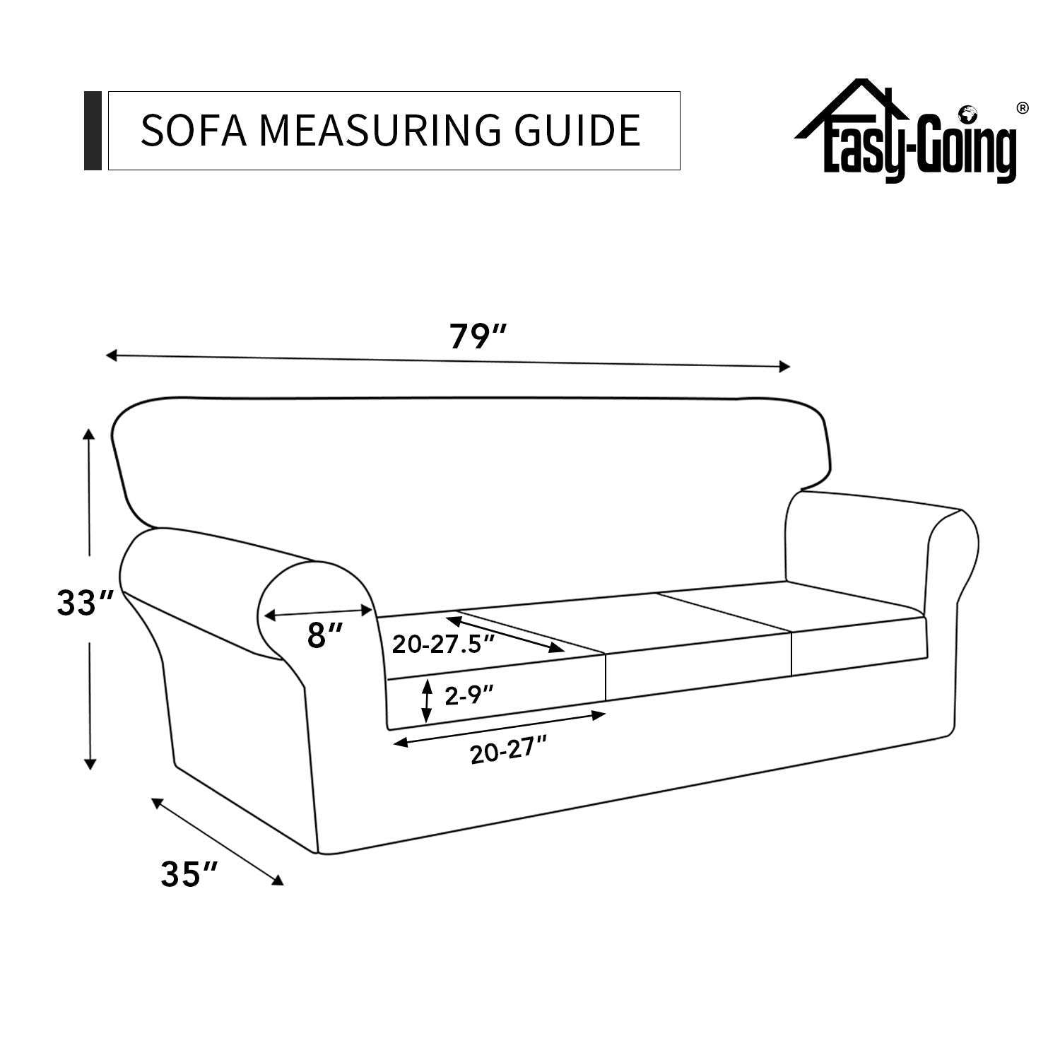 Easy-Going 4 Pieces Stretch Soft Couch Cover For Dogs - Washable Sofa Slipcover For 3 Separate Cushion Couch - Elastic Furniture Protector For Pets, Kids (Sofa, Greyish Green, Large)