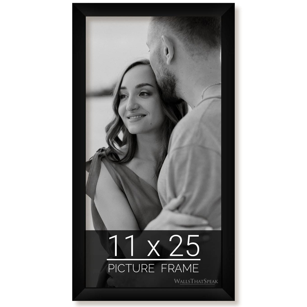 wallsthatspeak 11x25 Black Picture Frame for Puzzles Posters Photos or Artwork