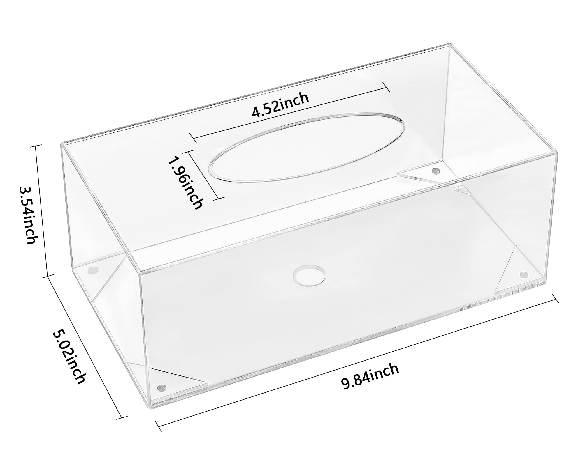 Hblife Tissue Dispenser Box Cover Rectangular Clear Acrylic Mask Case Holder With Magnetic Bottom, Dryer Sheet Holder For Car, B