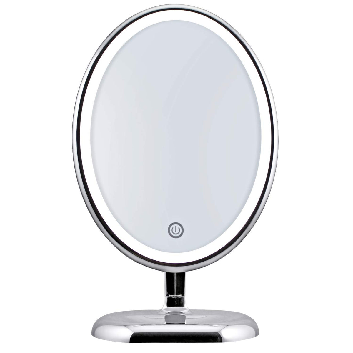 Oval Personal Makeup Mirror with Lights - Magnifying Mirror Light for Table Top - Led Make Up Mirror - 360 Degree Travel Swivel 