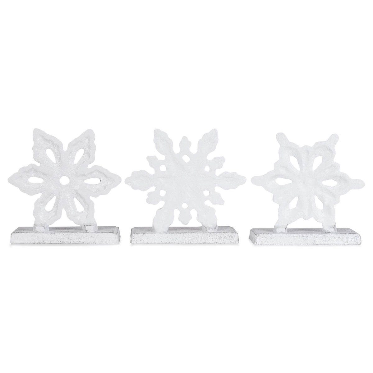 Snowflake Rustic White 6 X 5 Iron Metal Christmas Stocking Hangers Set Of 3