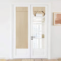 Nicetown Door Curtain For Doorways French Door Curtains Tricia Window Door Curtain Thermal Insulated Privacy French Door Sidelight Curtains Tie Up Shades, W26 X L72 Inch, 1 Panel, Biscotti Beige
