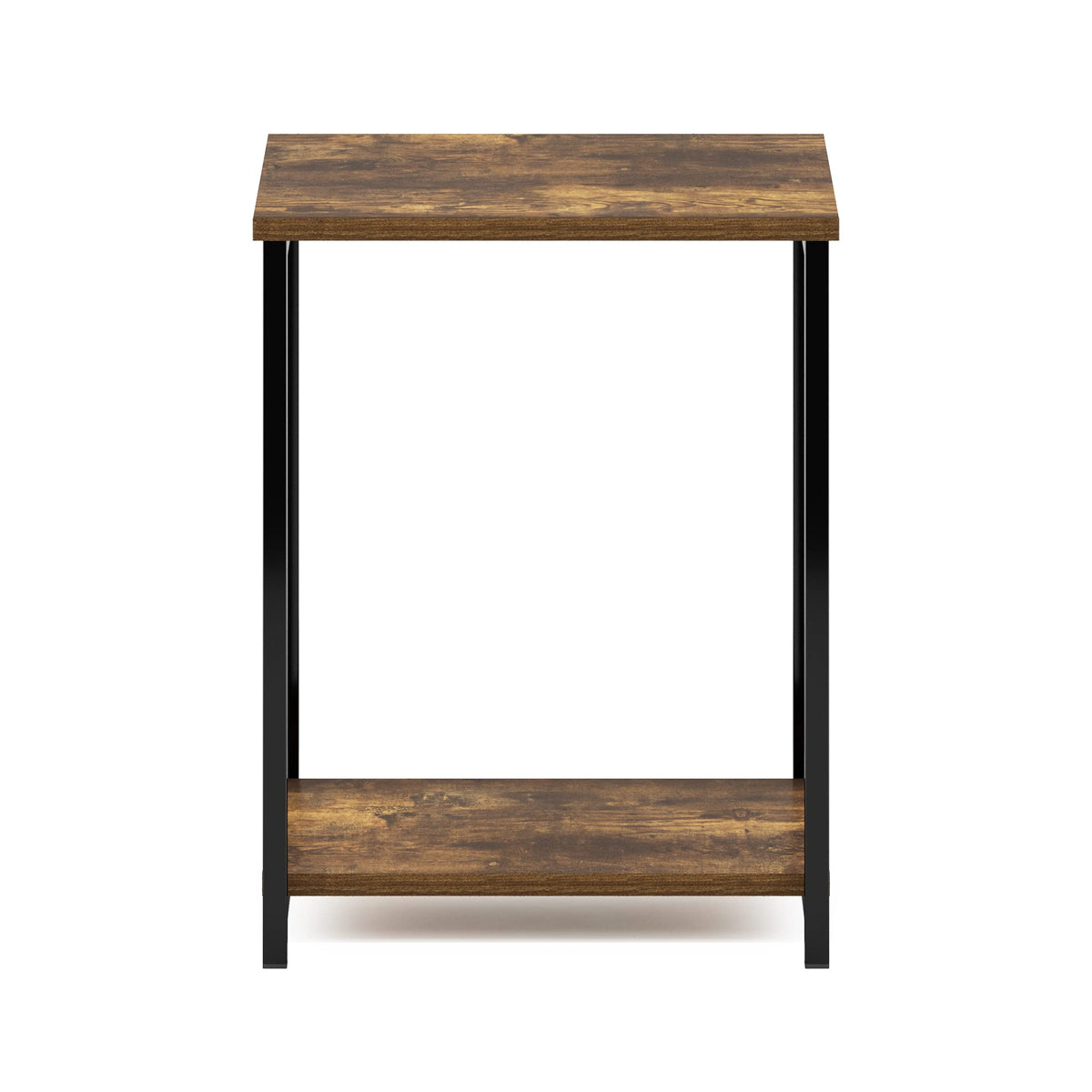 Furinno Simplistic Metal Frame End Table, 1-Pack, Amber Pine