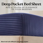 Elaine Karen King Italian Prestige Collection Striped Bed Sheet Set - 1800 Luxury Soft Microfiber Deep Pocket 4-Piece Bedding Se