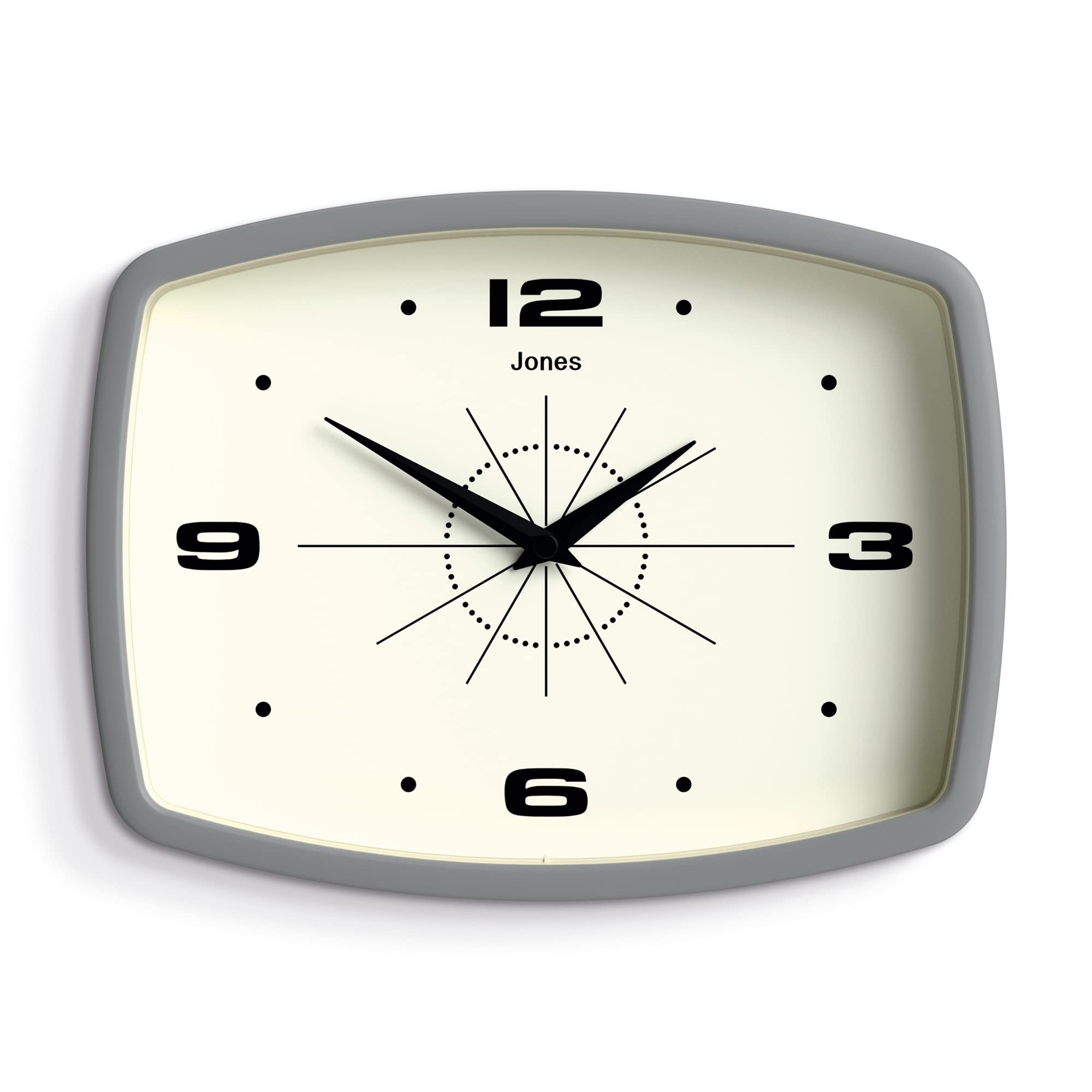 JONES CLOCKS Movie Retro Wall Clock - Square Clock - Rectangular Clock - Kitchen Clock - Office Clock - Retro Clock - Designer C