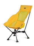 iClimb Ultralight Compact Camping Folding Beach Chair with Anti-Sinking Large Feet (Yellow - Triangular Frame High Back - 2PC)