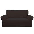Purefit Stretch Loveseat Sofa Slipcover – Spandex Jacquard Non Slip Soft Couch Sofa Cover, Washable Furniture Protector With Non Skid Foam And Elastic Bottom For Kids (Loveseat, Chocolate)