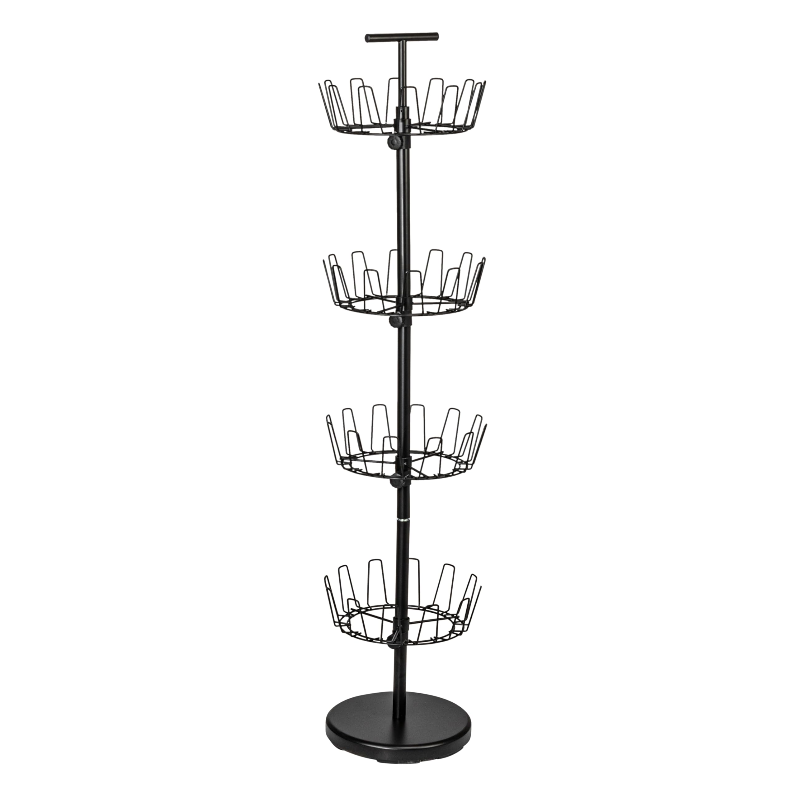 Household Essentials 4-Tier Shoe Storage Tree, Matte Black