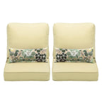 Aoodor 23' X 25.6' Outdoor Deep Seat Chair Cushion Set, Olefin Fabric Slipcover And Sponge Foam- Cream Yellow (Set Of 2 Seats,