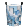 Laundry Basket Dirty Clothes Hamper for Bedroom Blue White Blocks