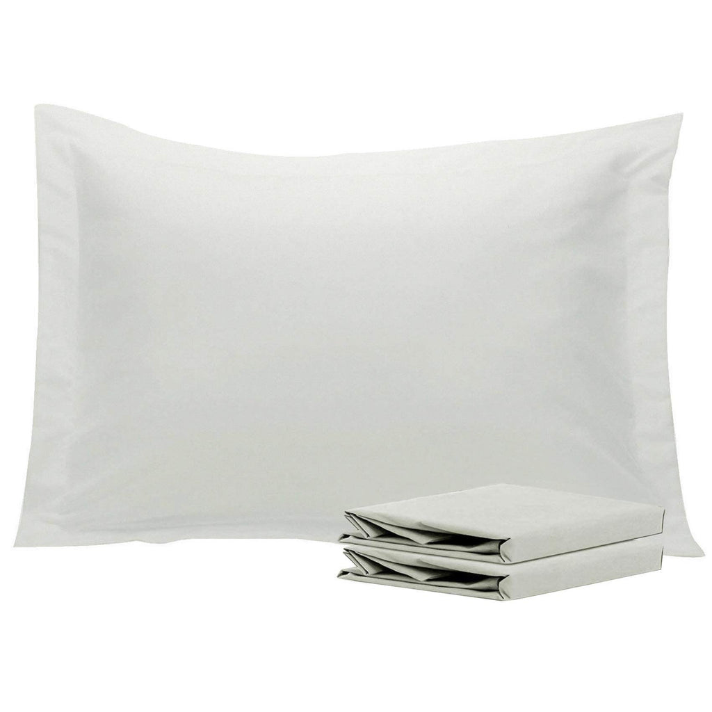 Ntbay 100% Brushed Microfiber Standard Pillow Shams Set Of 2, Super Soft And Cozy, Wrinkle, Fade, Stain Resistant 20X26 Inches Oxford Pillowcases, Light Grey
