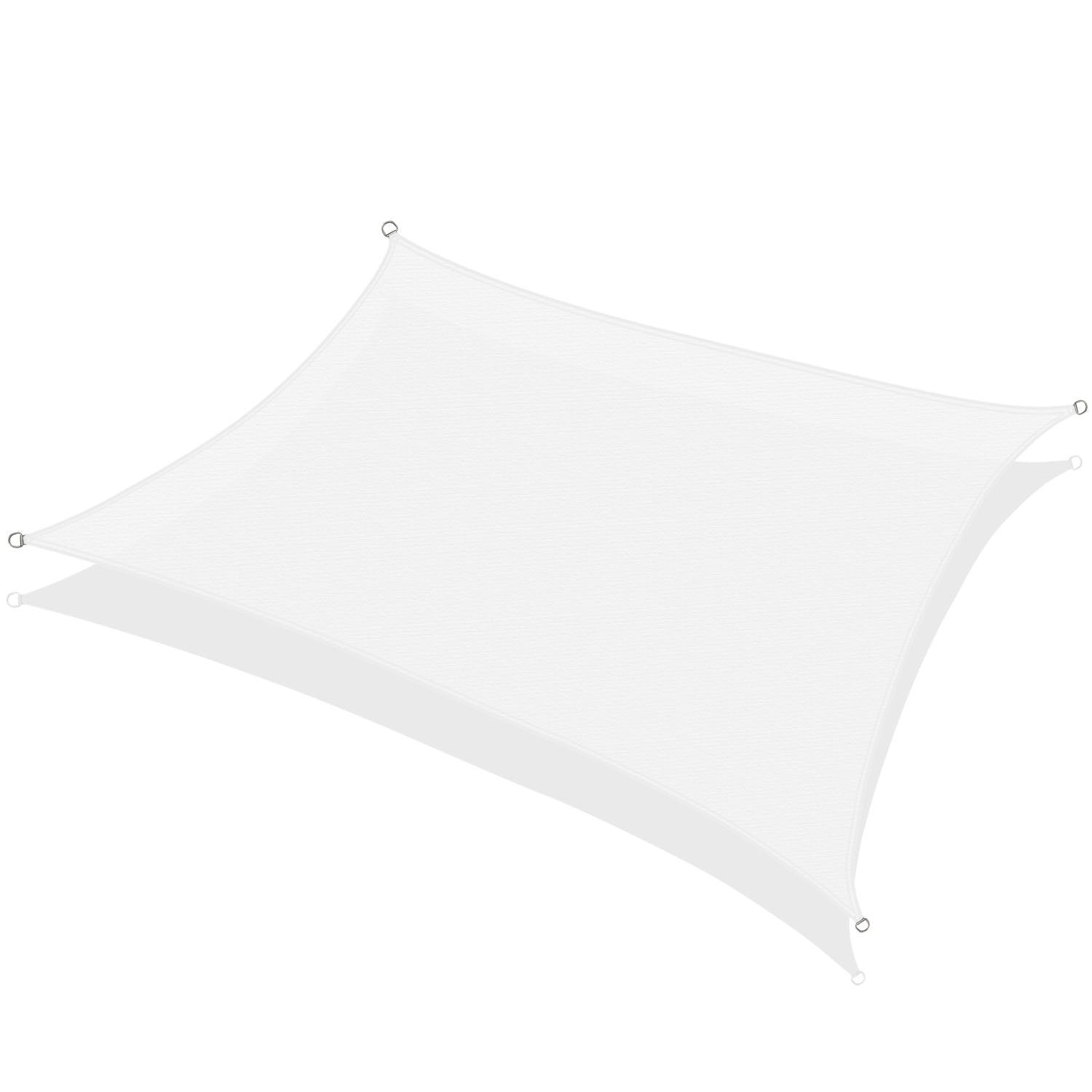 KHOMO GEAR Rectangular Sun Shade Sail 8 x 12 Ft UV Block Fabric - White