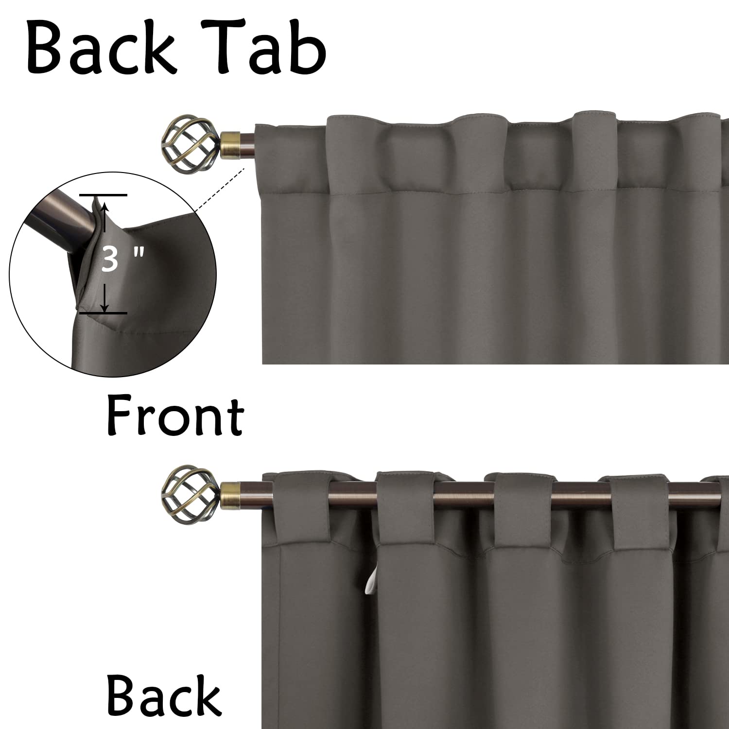 Bgment Wide Blackout Curtains 63 Inch - Rod Pocket And Back Tab Thermal Insulated Room Darkening Curtains For Living Room, 70 X 63 Inch, Grey, 2 Window Panels