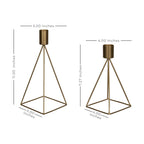 Stratton Home Decor Modern Set Of 2 Gold Geometric Taper Candle Holders
