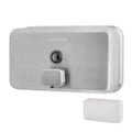 VANNSOO Wall Mounted Hand Soap Dispenser Bathroom, 1100ml 37oz Commercial Stainless Steel Liquid Soap Dispenser Wall Mount (Hori
