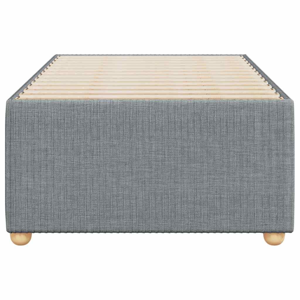 vidaXL Twin XL upholstered Bed Frame - Light Gray, Fabric Bedstead with slats, Modern Design Mattress Base for Bedroom Furniture