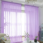 Window Purple Sheer Curtains 90 Inches Long 2 Panels Sheer Curtain Basic Rod Pocket Panel For Bedroom Children Living Room Yard