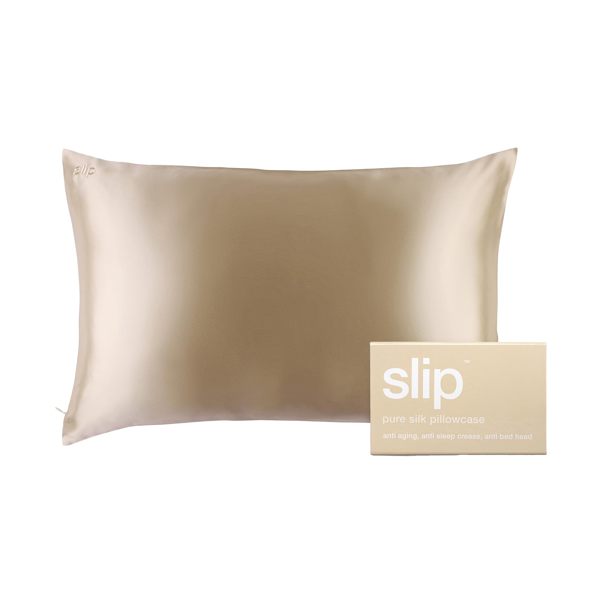 SLIP Queen Silk Pillow Cases - Queen Size Standard Pillow Case, Caramel (20 x 30)