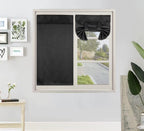 Pi Blackout Door Window Curtain 2 Panles,Privacy Thermal Insulated Blinds Curtain For Glass Door/Classroom/Sliding Door/Tie Up Shade (W34Xl40,Black)