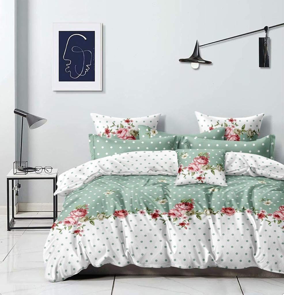 Floating Dreams 220 Gsm Reversible Flower Print Single Bed Size Comforter, Blanket, Bedspread, 254 X 152 Cm, Quilted, Geometric 