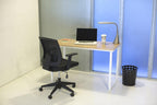 Safco Simple Design Table Desk with Sled Base, , Beech Top White Legs (1943BHWH)