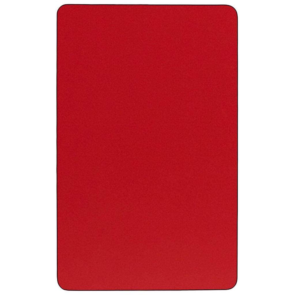 Flash Furniture 24''W x 60''L Rectangular Red HP Laminate Activity Table - Height Adjustable Short Legs