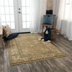 Intrepid 5' X 8' Distressed Classical Brown/Beige/Ivory/Green Hybrid Area Rug