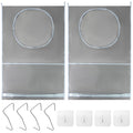 QWORK Hanging Laundry Hamper Bag, 2 Pack Over the Door Laundry Bag with Round Side Opening & Bottom Zipper, Foldable Laundry Sto