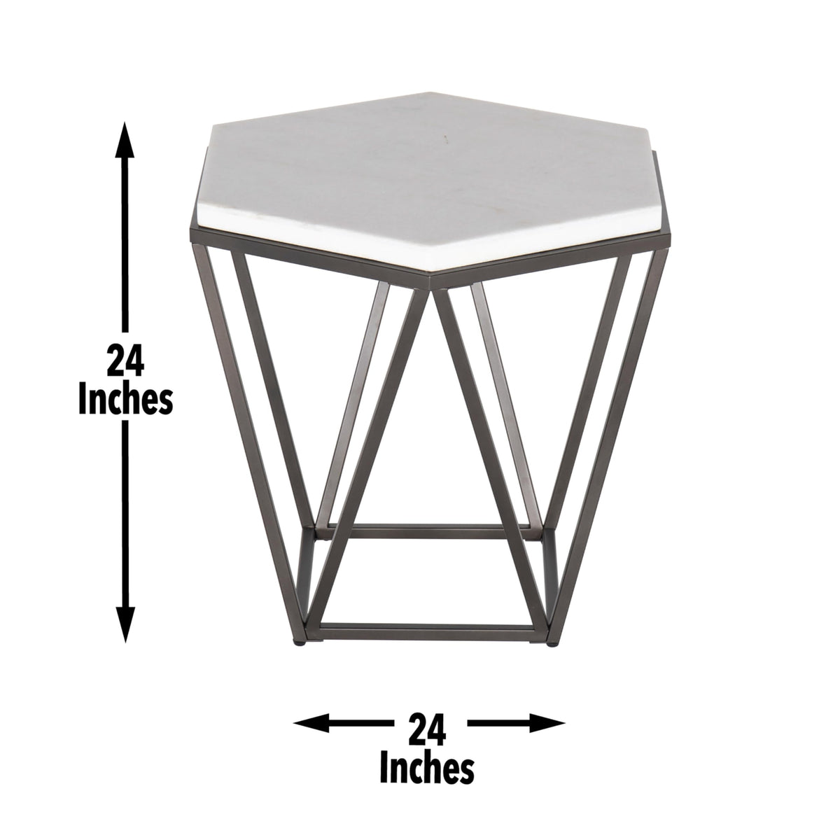Steve Silver Co Corvus White Marble Top Hexagon