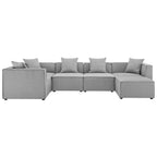 Modway Eei-4386-Gry Saybrook Patio Upholstered Sectional Sofa In Gray, 6-Piece Set