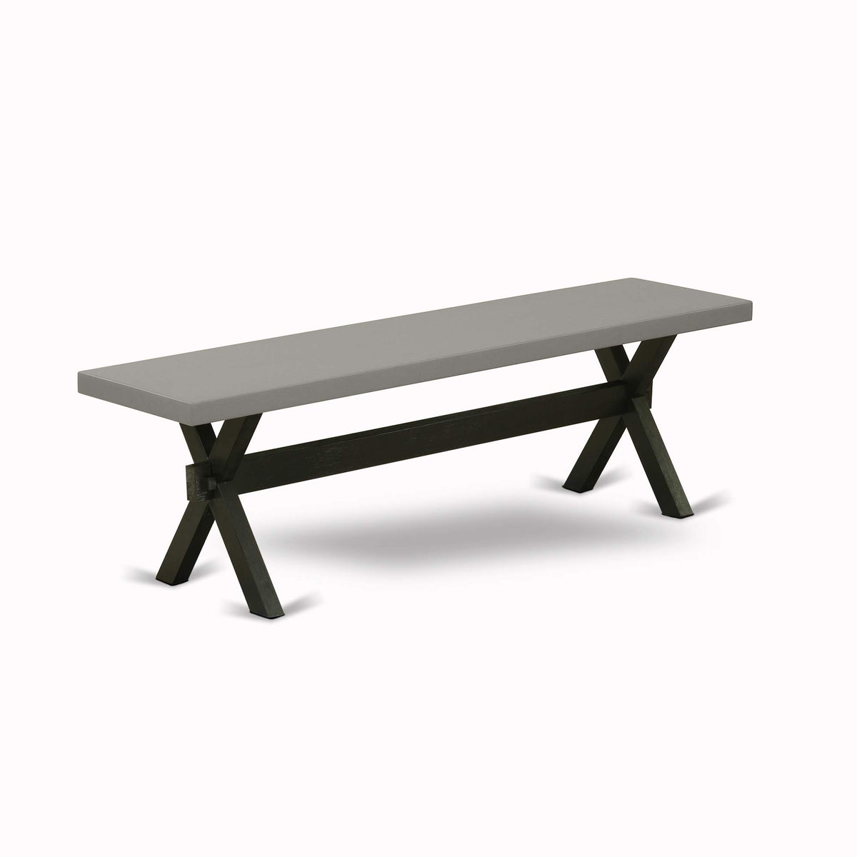 East West Furniture X2-696 3 Piece Modern Dining Table Set Contains a Rectangle Wooden Table with X-Legs and 2 Dining Room Bench, 36x60 Inch, Multi-Color