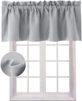 Hiasan Valance Curtains For Kitchen Blackout Thermal Insulated Solid Window Curtain Valance, Silver Grey, 52 X 18 Inches, 1 Panel