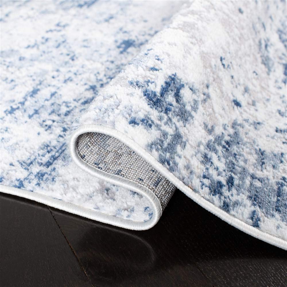 Safavieh Amelia Collection Accent Rug - 3' X 5', Navy & Grey, Modern Abstract Design, Non-Shedding & Easy Care, Ideal For High T