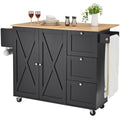 Vevor Kitchen Island Cart, Rolling Table With Drop Leaf, Spice Rack, Towel Bar, Adjustable Shelf, Drawer, And Hooks, Mobile Isla