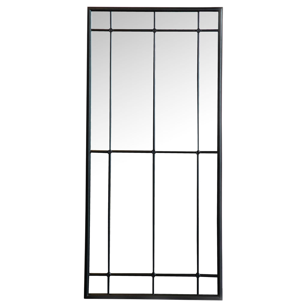 Coaster Annetta Rectangular Glass Window Pane Wall Mirror In Black