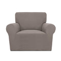 Purefit Stretch Chair Sofa Slipcover – Spandex Jacquard Non Slip Soft Couch Sofa Cover, Washable Furniture Protector With Non Skid Foam And Elastic Bottom For Kids (Chair, Taupe)