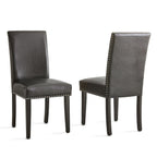 Steve Silver Verano Parsons Easy-Clean Vinyl, Set of 2 Side Chair, Chrome Nailhead Accent, Memory Foam Comfort, Kitchen, Dining Room,19 x 26 x 40, Espresso/Black