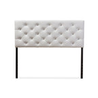 Baxton Studio Viviana Modern and Contemporary White Faux Leather Upholstered Button-Tufted Full Size Headboard