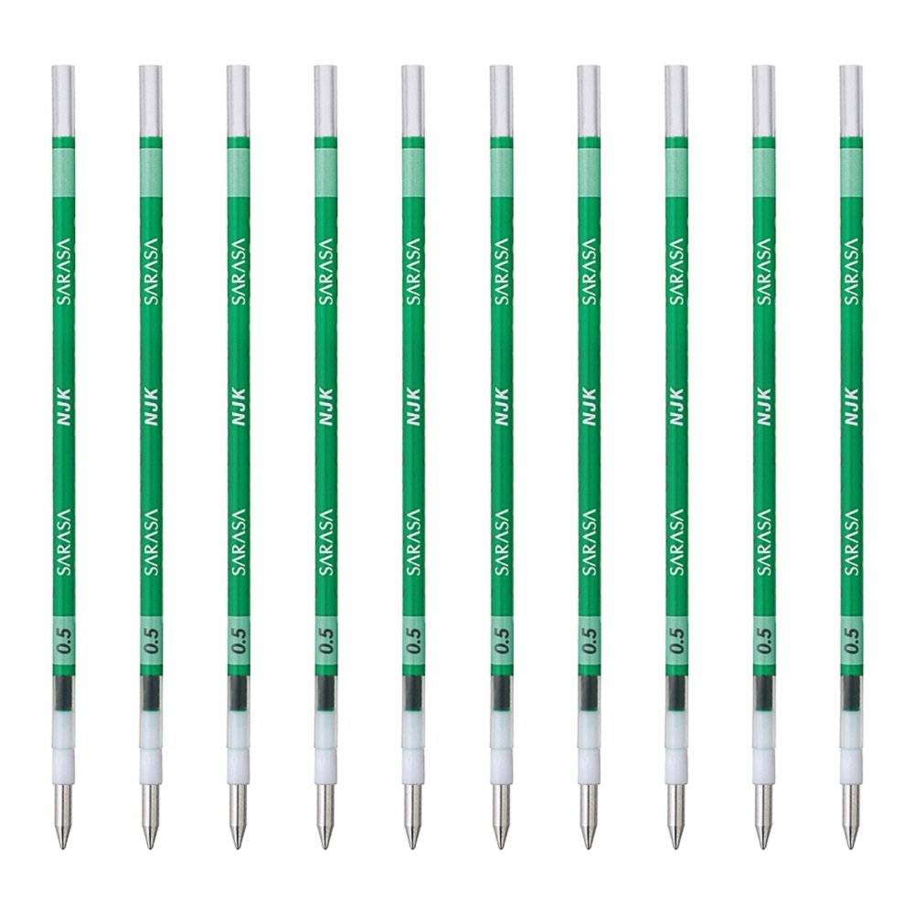 Zebra Ballpoint Pen Refill, Sarasa, Njk-0.5 Lead, Green, 10 Count Brnjk5G