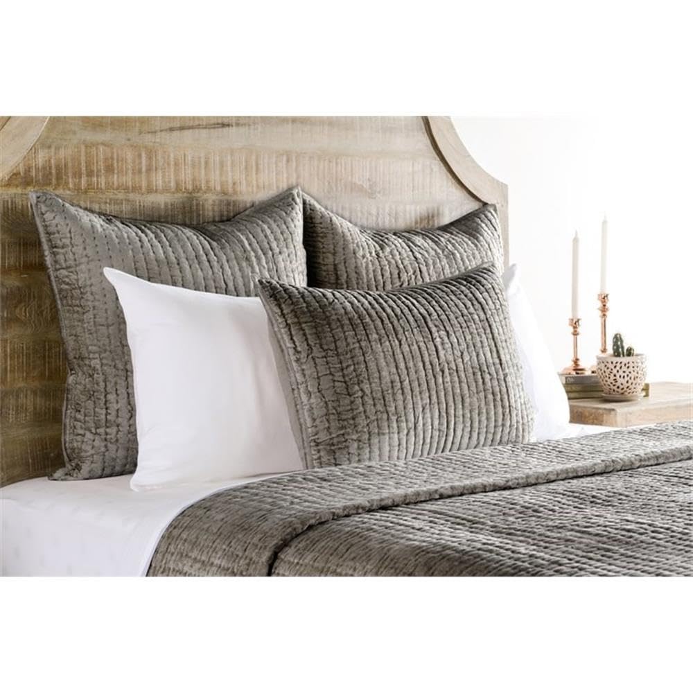 Kosas Home Dimitry 26X26 Rayon Velvet And Solid Cotton Euro Sham In Ivory