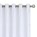 Bgment White Blackout Curtains 60 Inches Wide For Bedroom/Living Room, Room Darkening Thermal Insulated Grommet Window Drapes With Line And Dots Pattern, 2 Panels, Each Panels 60 X 63 Inch