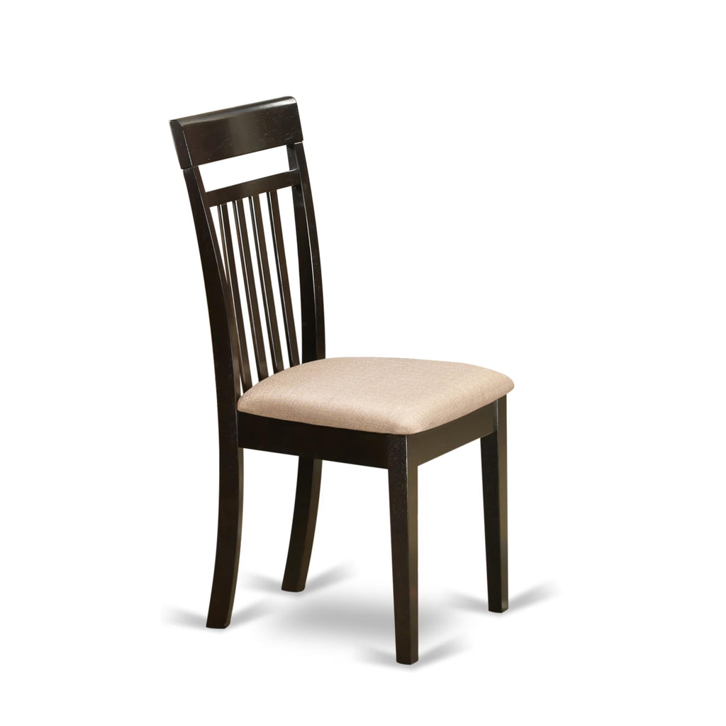 East West Furniture CAP5S-CAP-C 5 Piece Kitchen Table Set for 4 Includes a Rectangle Dining Table and 4 Linen Fabric Dining Room Chairs, 36x60 Inch, Cappuccino