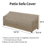 Easy-Going Waterproof Patio Sofa Cover Uv Resistant 4 Seater Outdoor Sofa Cover Weatherproof Lawn Patio Furniture Cover With Tape Sealed Seam (104Wx32.5Dx33H Inch, Camel)