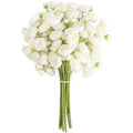 Floroom Ranunculus Artificial Flowers 18 Pcs Ivory Faux Silk Mini Ranunculus Bulk Fake Wedding Filler Flowers for DIY Bouquets, 